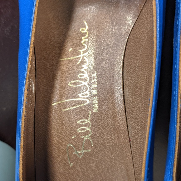 Vintage 80's yellow/blue/red block print leather heels by Bill Valentine - Picture 6 of 7